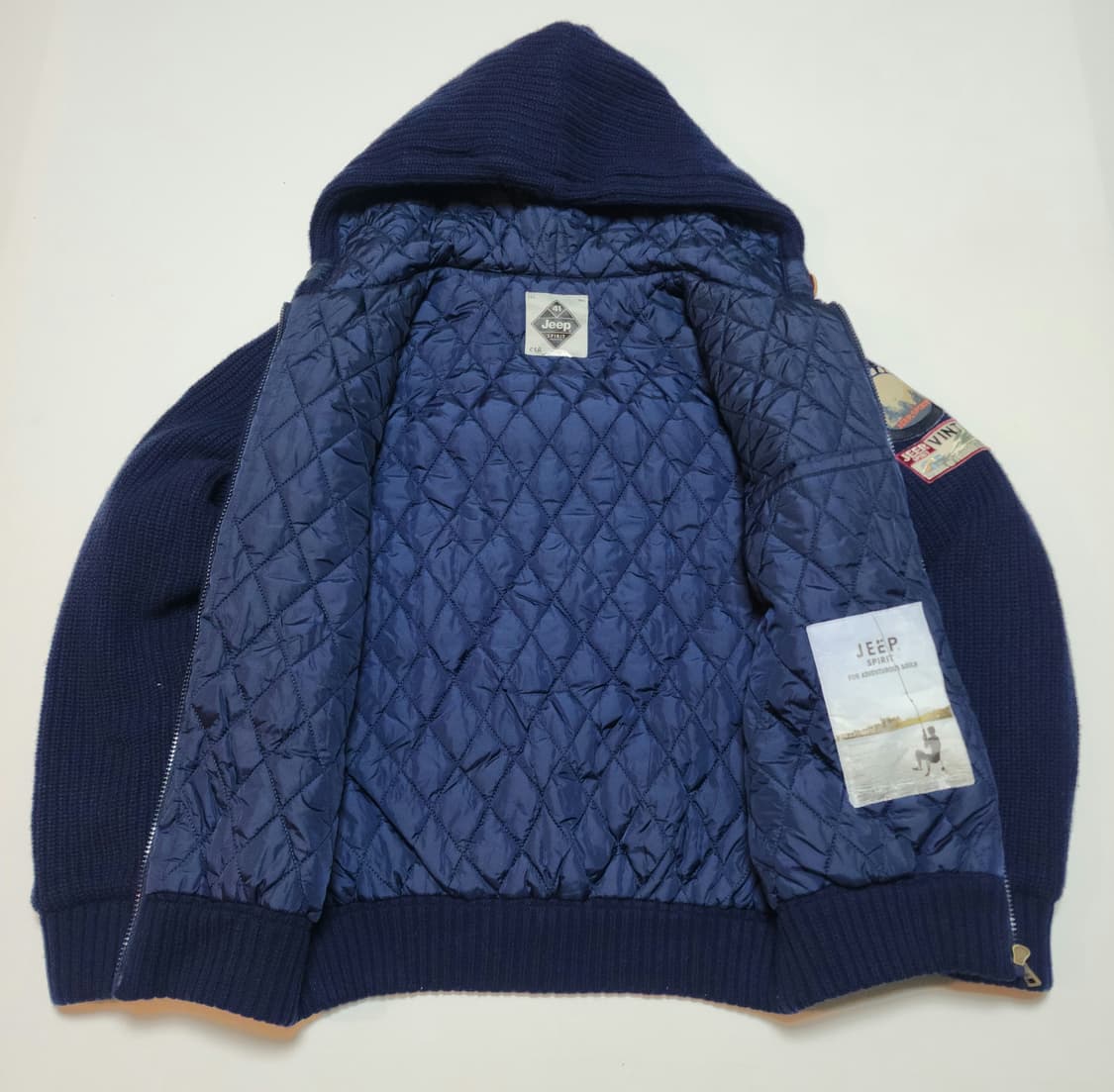 Jeep 스피릿 네이비 후드 퀼팅 점퍼 M(95) 상품이미지2