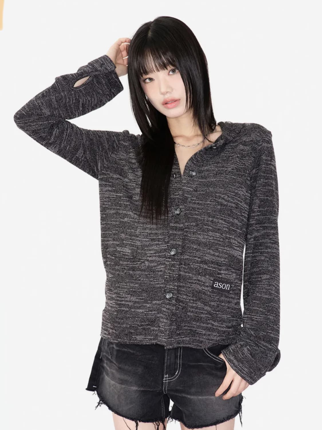 애즈온 선데이 차콜후드가디건(단종상품) 상품이미지1