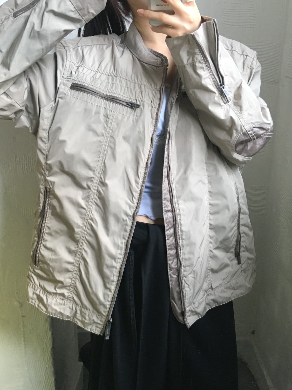 Armani Collezioni 아르마니 꼴레지오니 베이지 바이커 자켓 상품이미지1