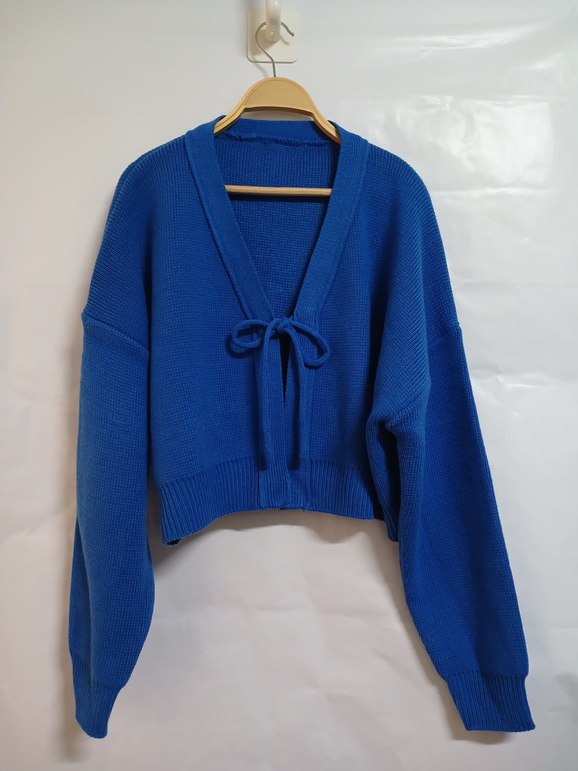 (F)박시니트 볼레로 블루 상품이미지1