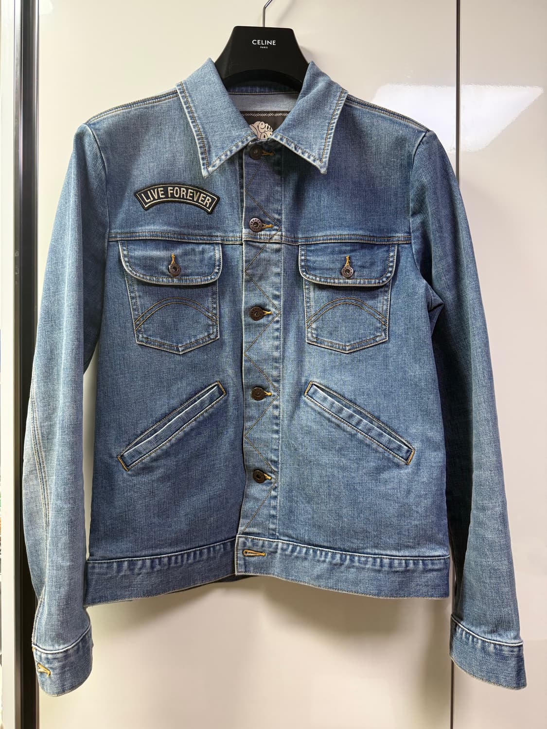 오아시스 리암갤러거 프리티그린 live forever 데님 자켓 상품이미지3