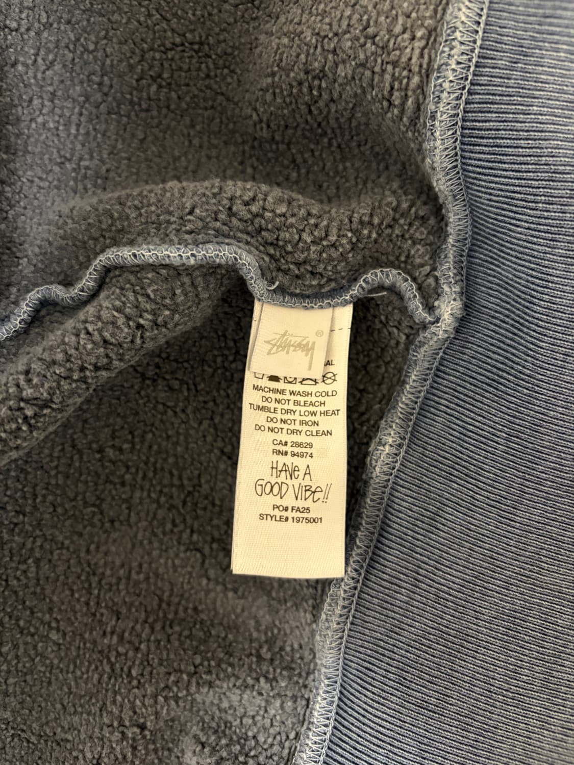 스투시 베이직 후드집업 피그먼트 블루 상품이미지7