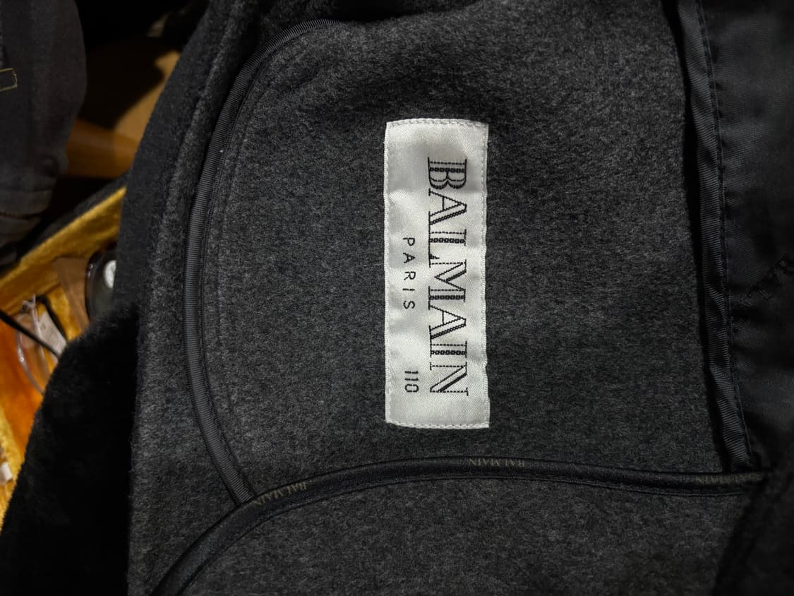 Balmain 발망 블랙 퍼 카라 캐시미어 자켓 상품이미지5