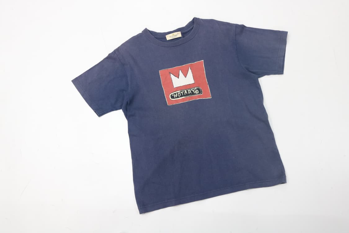 장 미쉘 바스키아 빈티지 크라운 아트웍 네이비 반팔 티셔츠 상품이미지2