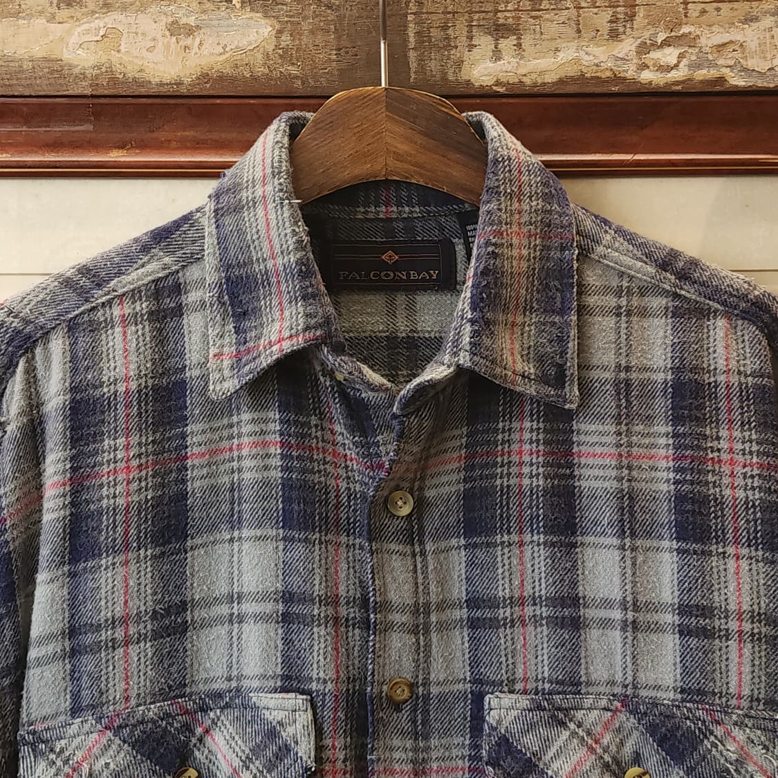 90s 아메리칸 빈티지 체크셔츠 헤비 플란넬 워크셔츠 빅체크 상품이미지4