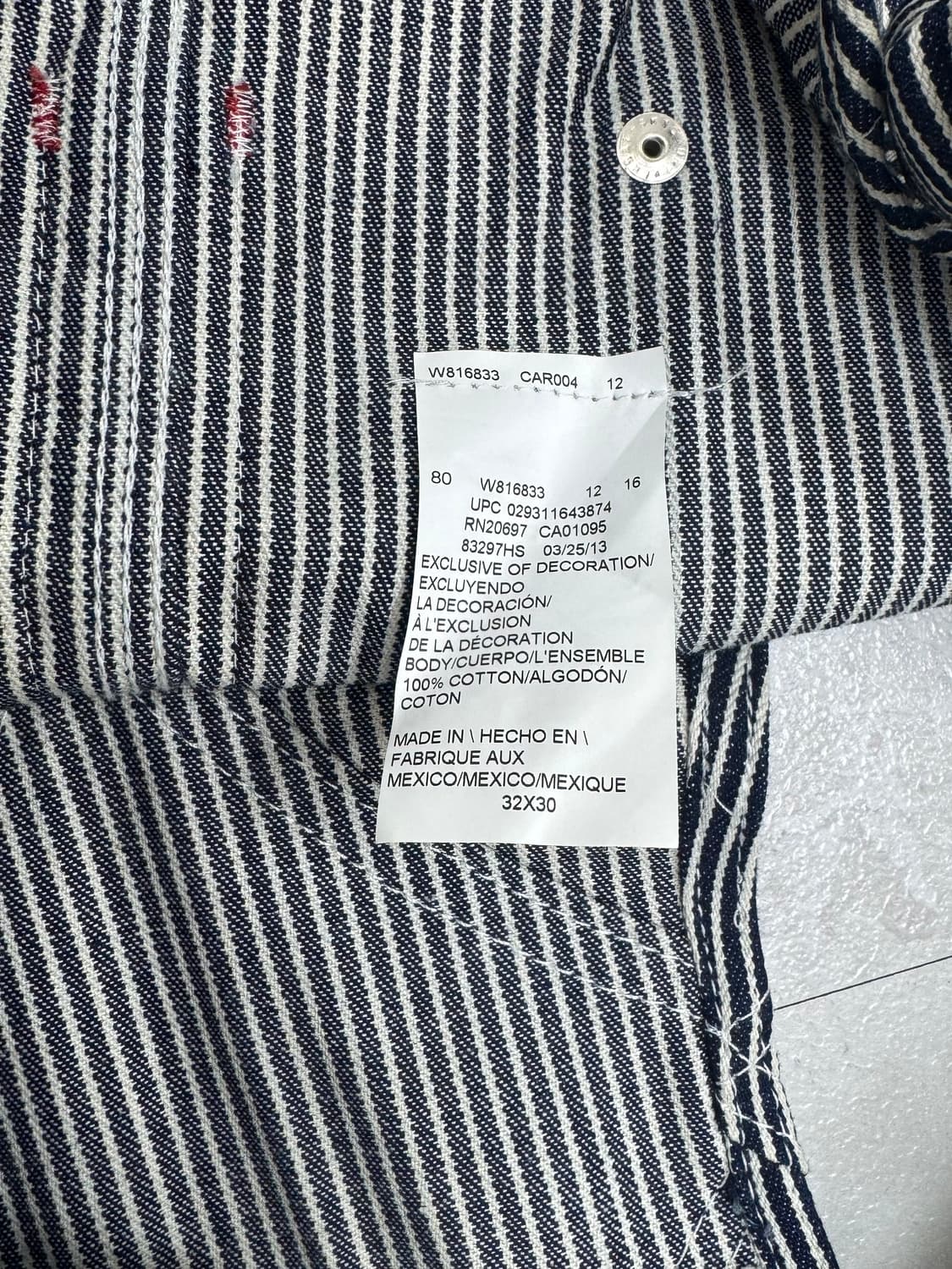 •딕키즈 히코리 스트라이프 오버롤 (32x30) 상품이미지7