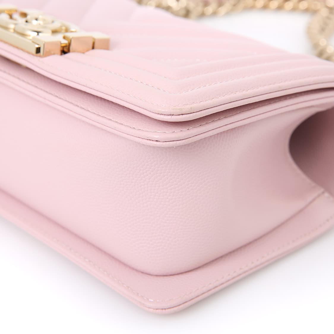 샤넬 캐비어 보이 스몰 플랩백 핑크 체인 크로스 A67805 상품이미지9