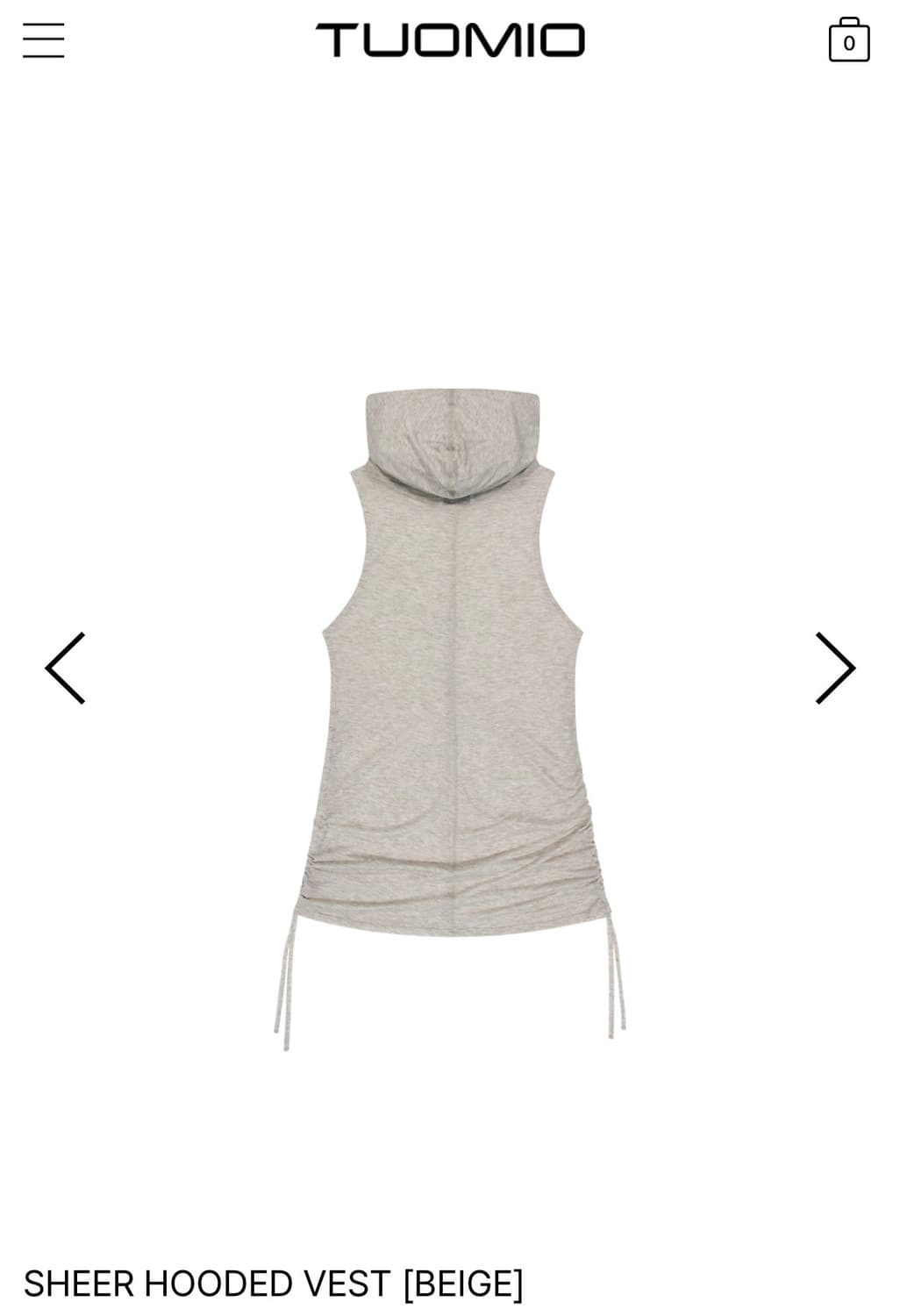 뚜오미오) Sheer Hooded Vest BE 2 상품이미지2