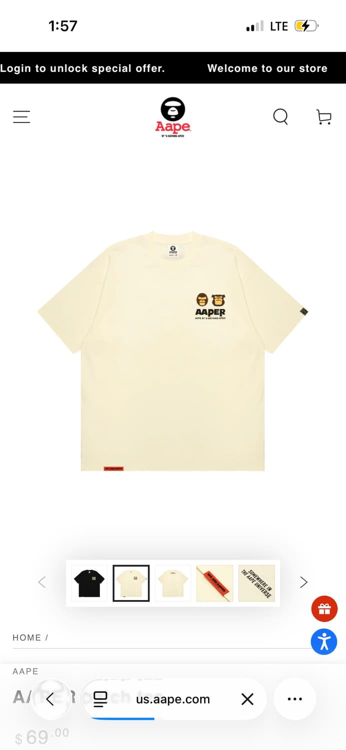 에이프 패치 반팔 상품이미지1