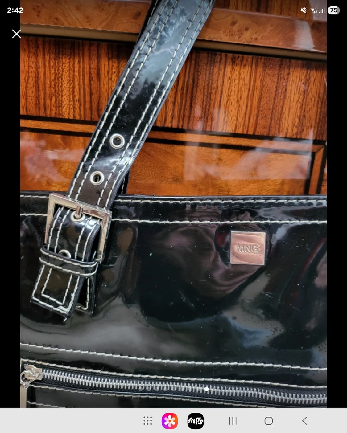 스페인 망고 에나멜 쇼퍼백  상품이미지9