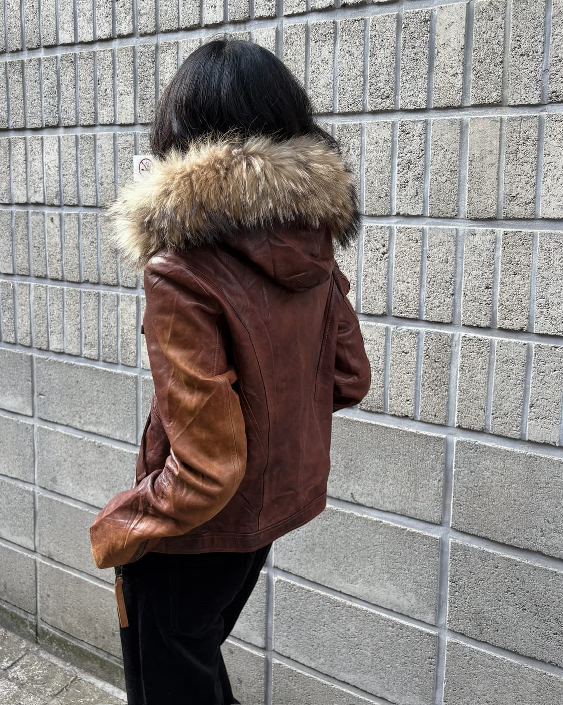 리얼 레더 퍼 후디 디테일 슬림자켓 상품이미지4