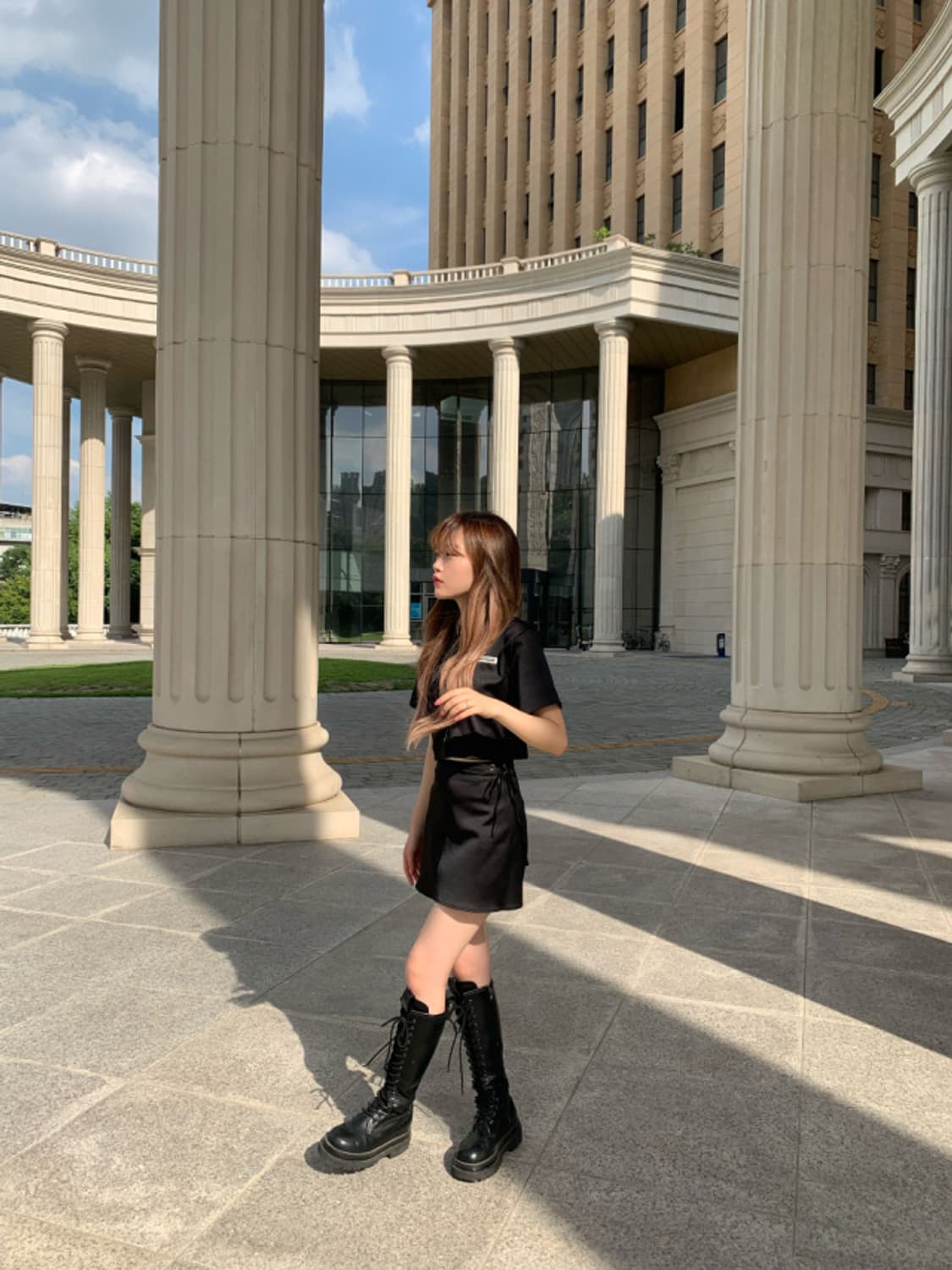 라뇨 체리퀴리 새틴 미니 스커트 상품이미지8