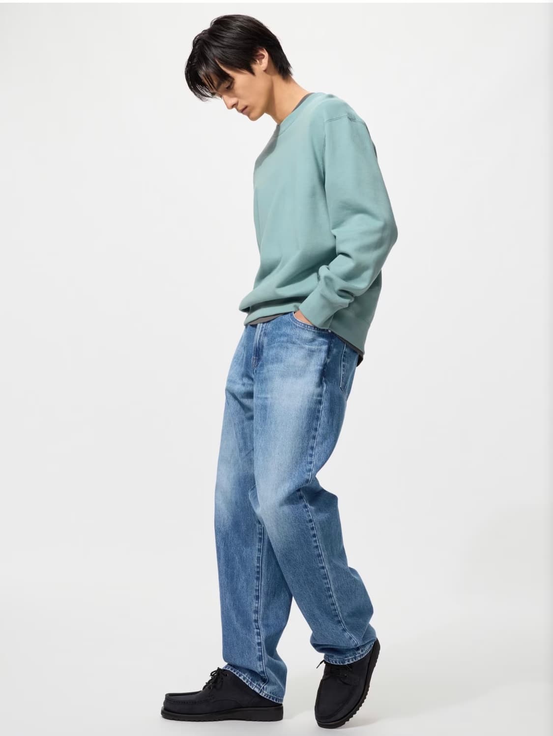 유니클로 배기진 긴기장 65블루 31사이즈 상품이미지1