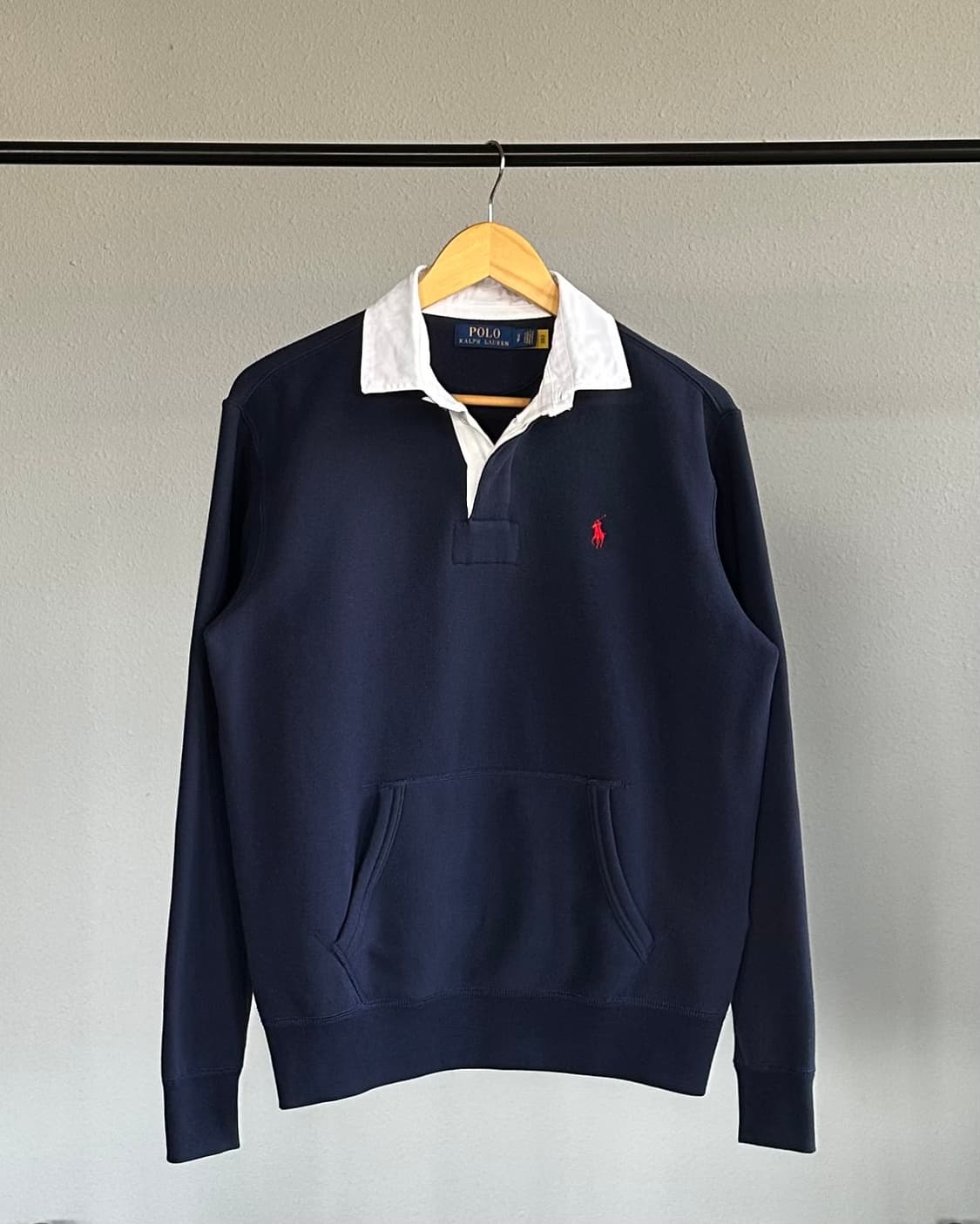 [S]폴로 랄프로렌 후리스 럭비 티셔츠 네이비 상품이미지1