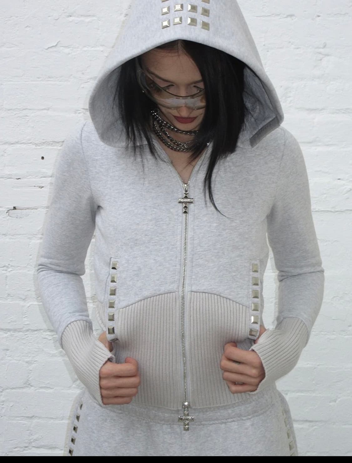 Namedcollective 퍼 베스트 스터드 후드집업 상품이미지3