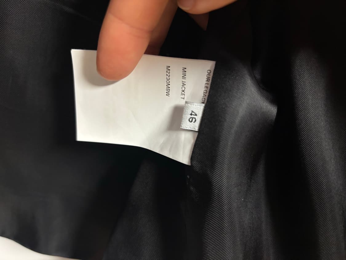 [46] 아워레거시 미니 자켓 블랙 워스티드 울 상품이미지6