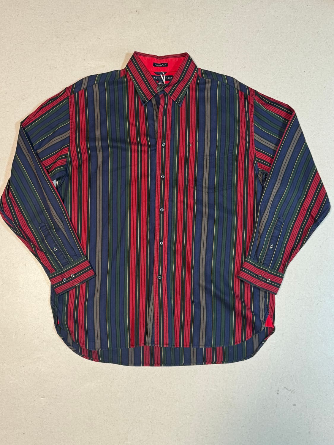 타미힐피거 빈티지 멀티 컬러 스트라이프 셔츠 L 상품이미지1