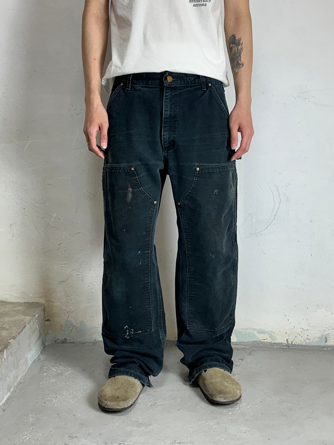 OG USA Made 칼하트 B01 더블니 블랙 칼하트 썩블니 카펜터 상품이미지10