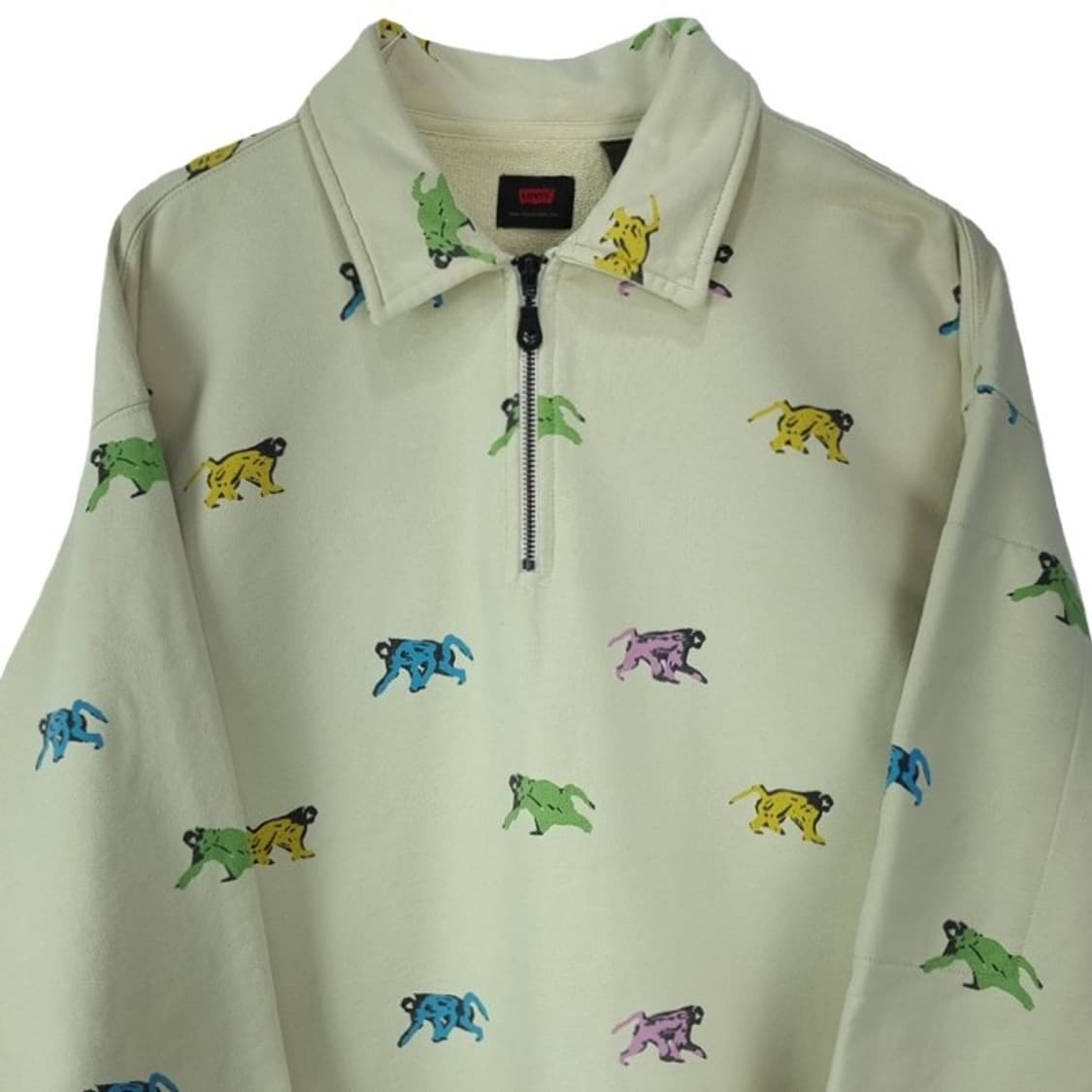 [리바이스] 멀티 그래픽 패턴 오버핏 카라 맨투맨 베이지 M19299 상품이미지4