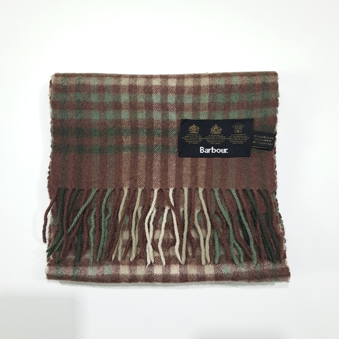 MX545 바버 90s 울캐시미어 체크 브라운 머플러 목도리 상품이미지6