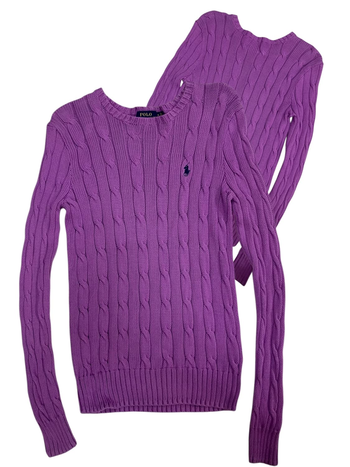 폴로 랄프로렌 퍼플 꽈배기 니트 S 상품이미지1