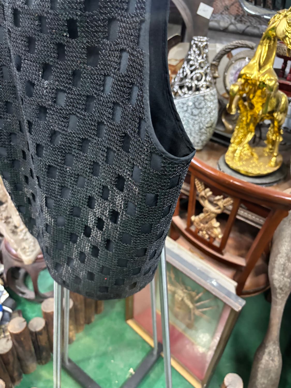 MSGM의 블랙 스팽 슬리브리스 탑 민소매 상품이미지3