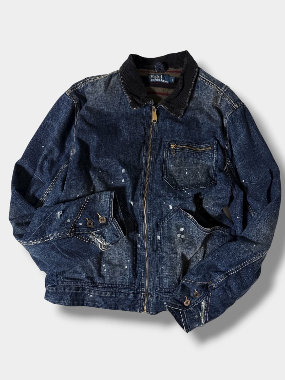 폴로 랄프로렌 40‘s 루즈핏 페인팅 코듀로이 데님 자켓  상품이미지4