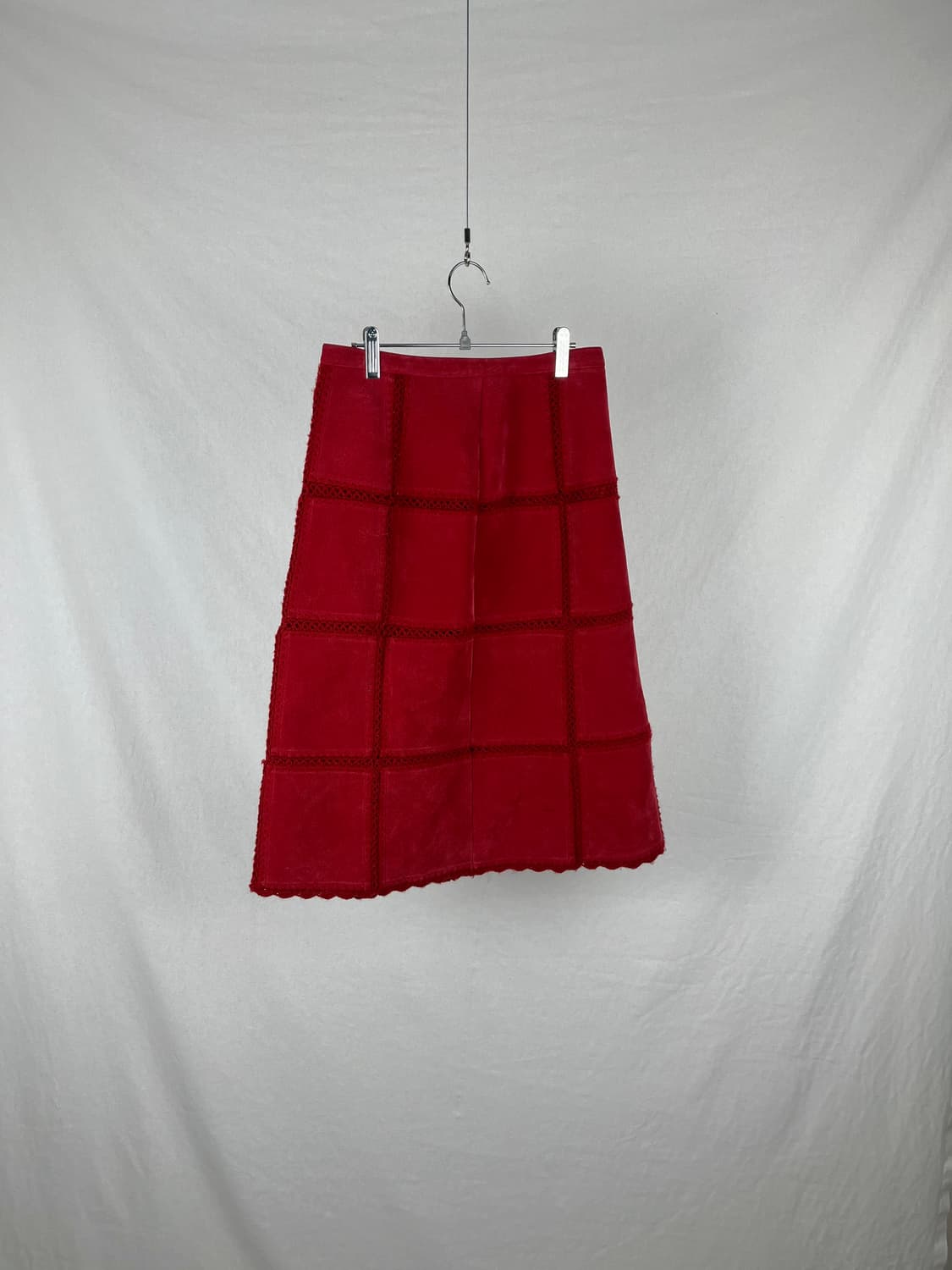 Vintage 레드컬러 스웨이드 스커트 상품이미지6