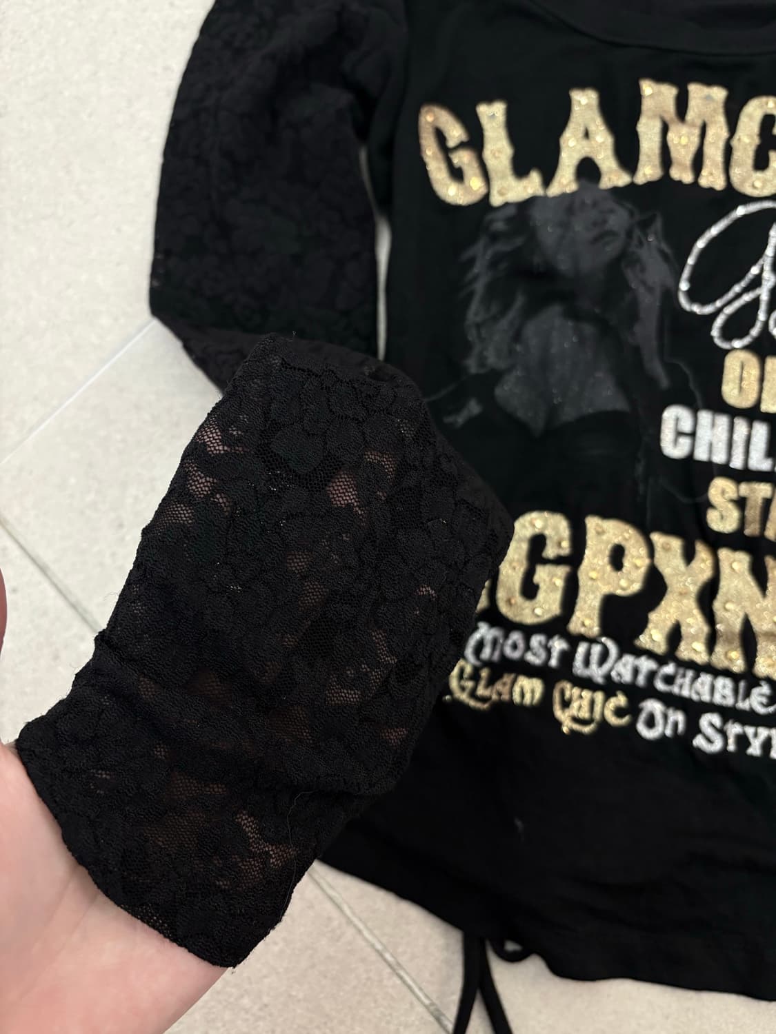 아일렛 시스루 레이스 롱슬리브 상품이미지3