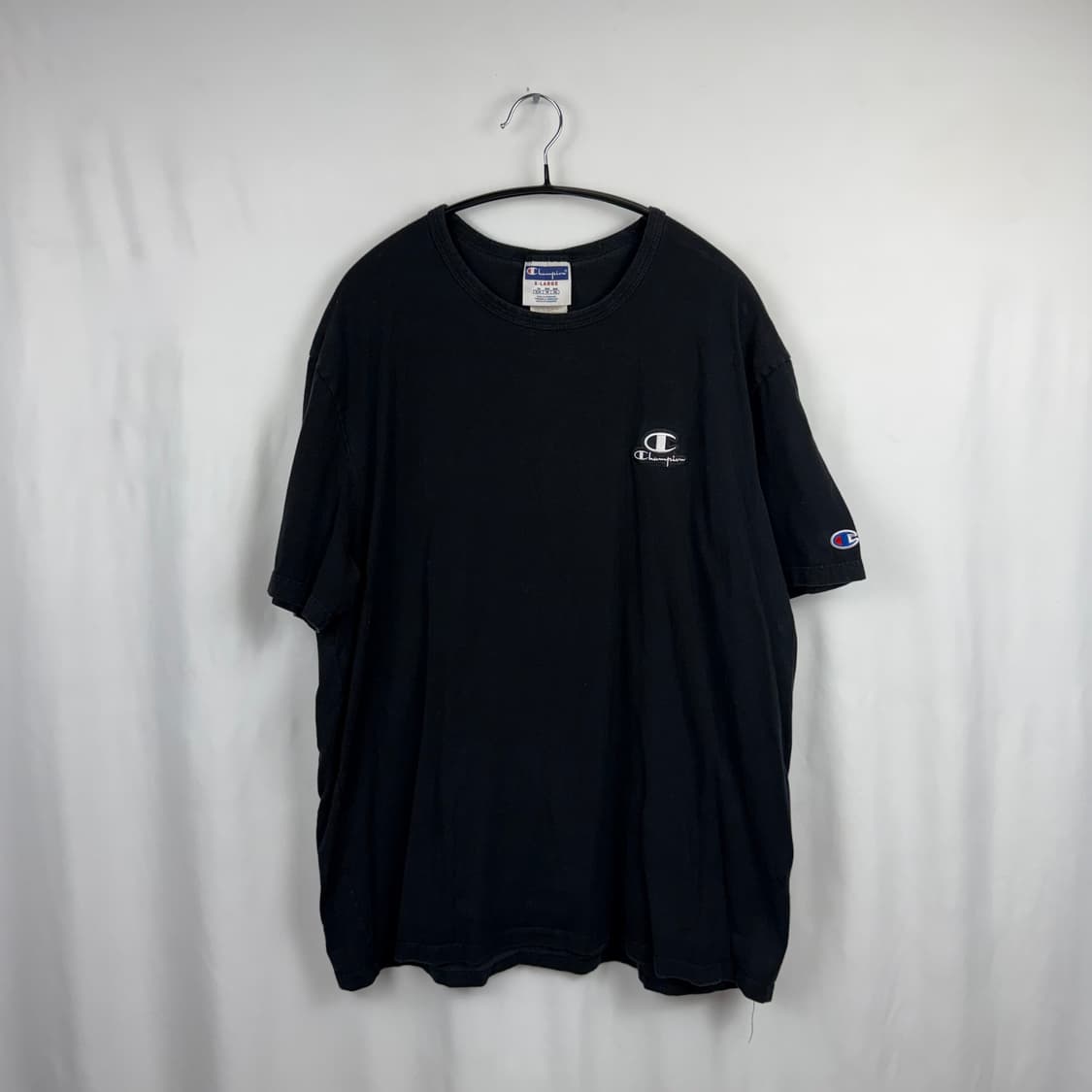 (XL) 챔피온 패치로고 반팔 티 블랙 상품이미지2