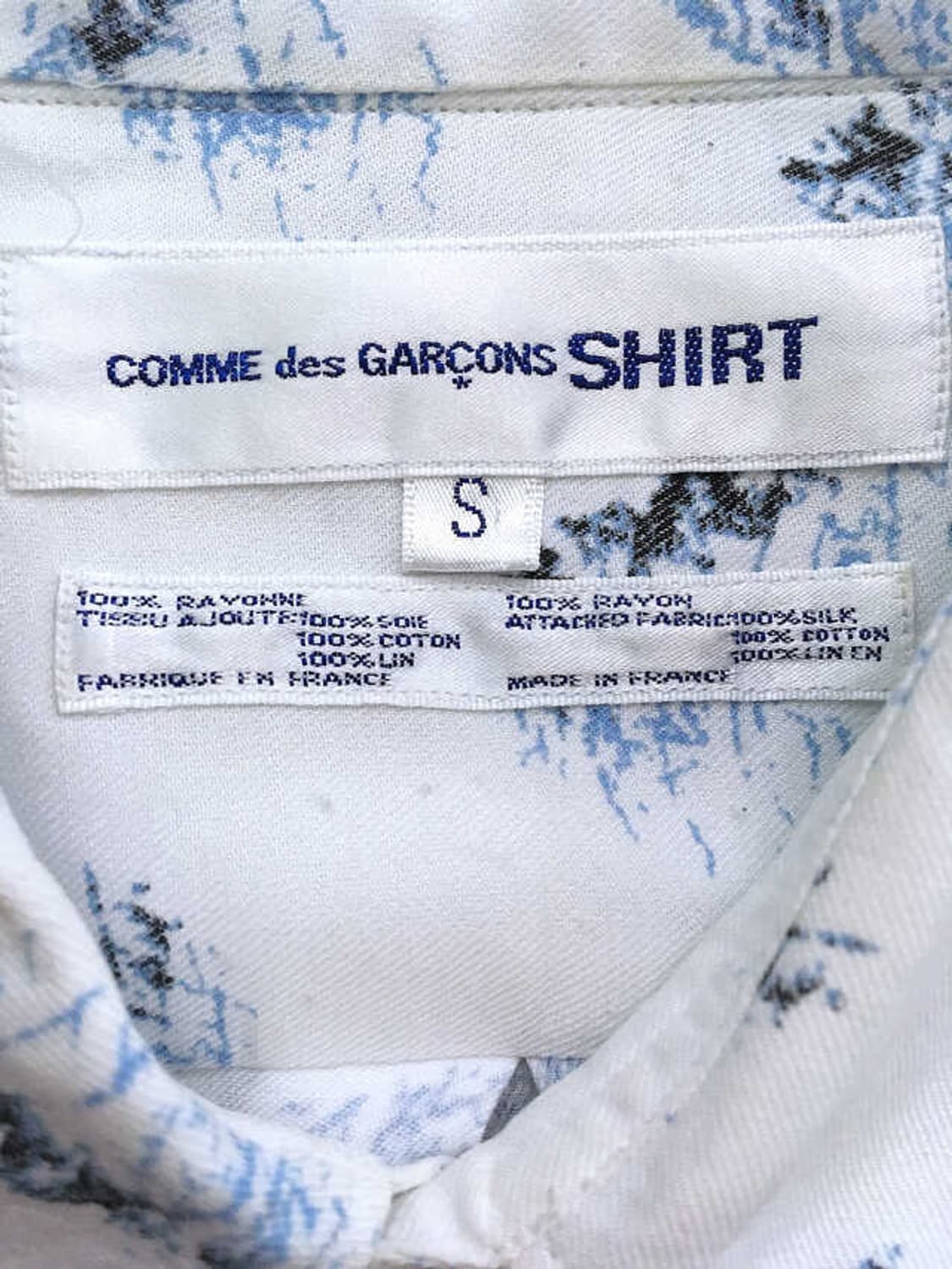 France made silk blended patchwork shirt 상품이미지1