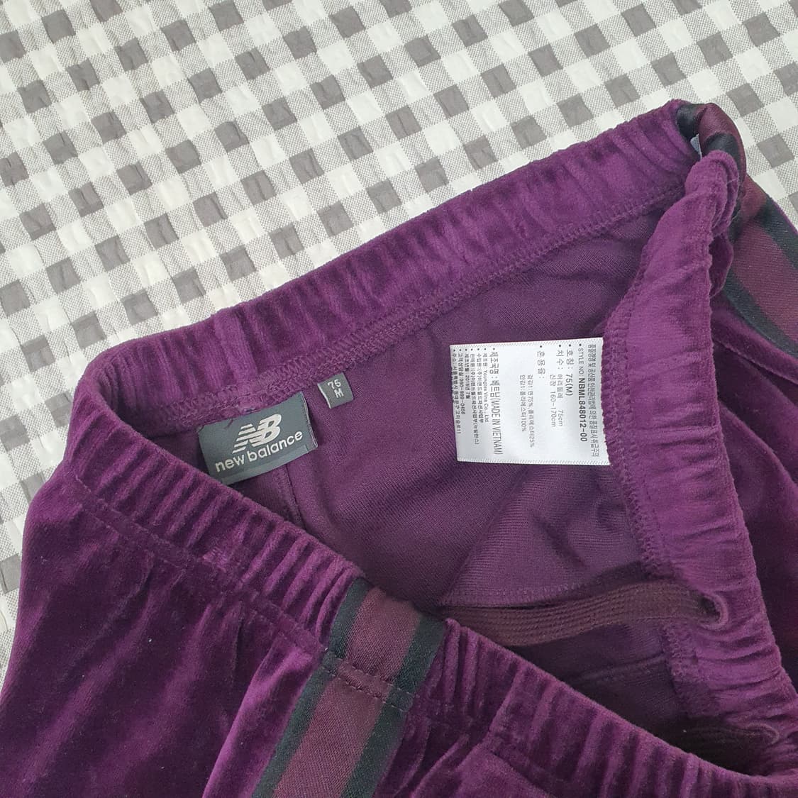 뉴발란스 밴딩 벨벳 트레이닝 팬츠 남자29~31 상품이미지2