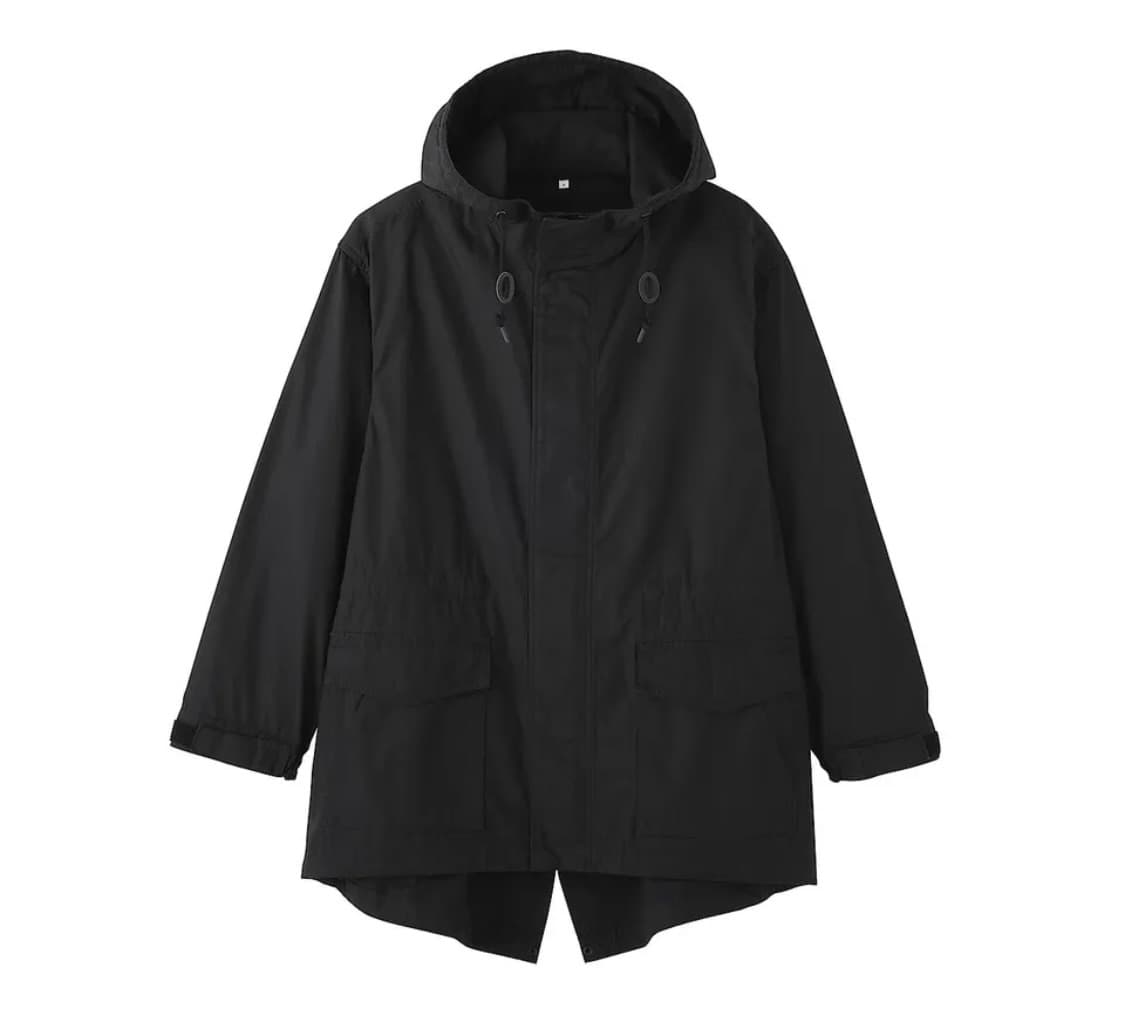 <새상품>무인양품 라보 코튼 라이트 캔버스 후드 블루종 야상 블랙 상품이미지1