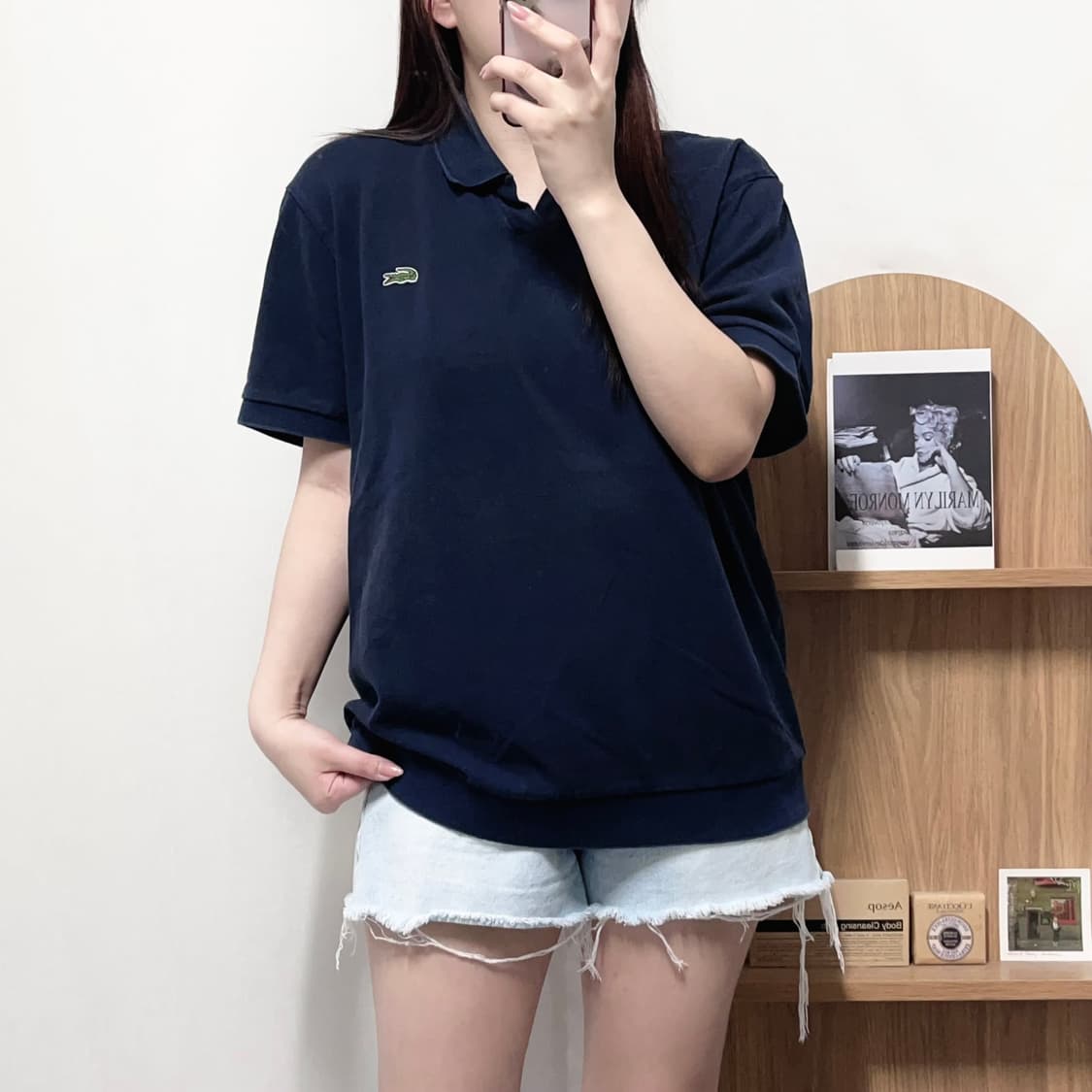 [정품] 라코스테 네이비 노버튼 반팔카라티 [ L ] 상품이미지1