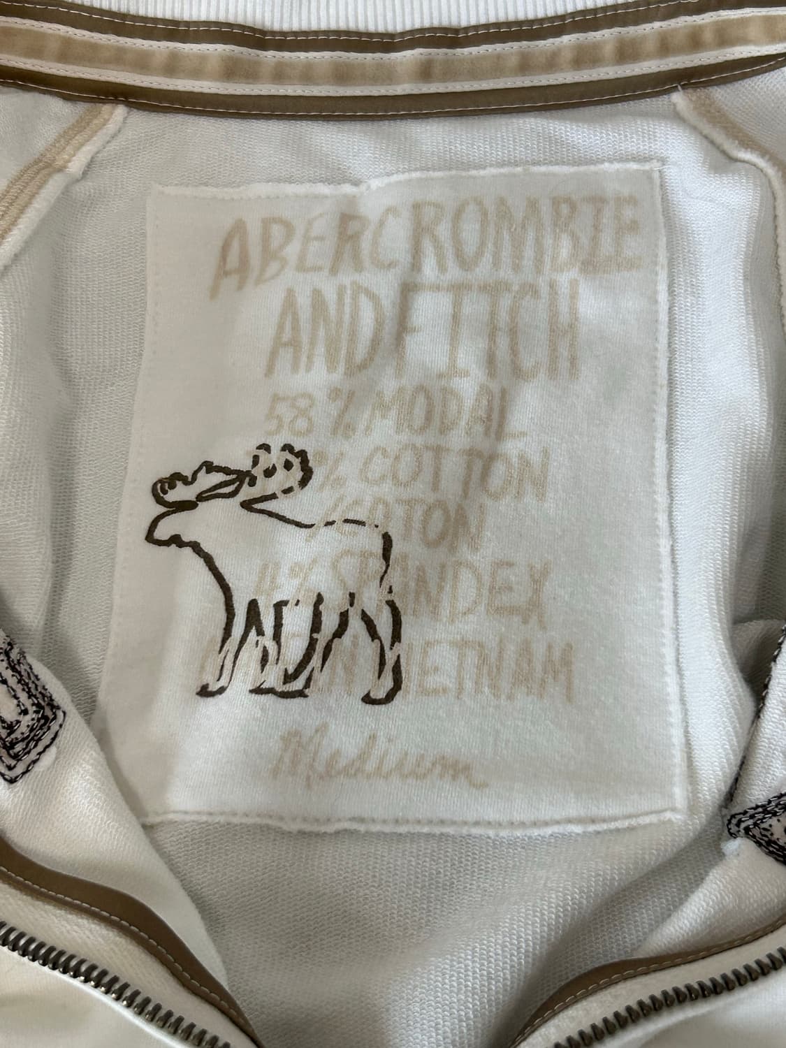 아베크롬비 아이보리 딱붙 집업 상품이미지2
