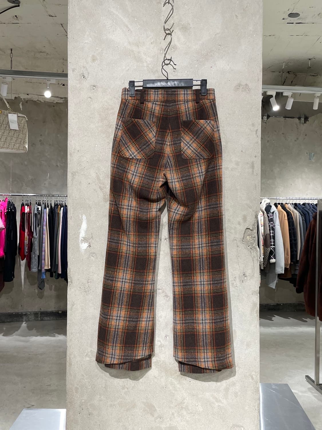 앤더슨벨 18F/W 다크 브라운 네나 체크 슬릿 울 트라우저 상품이미지6