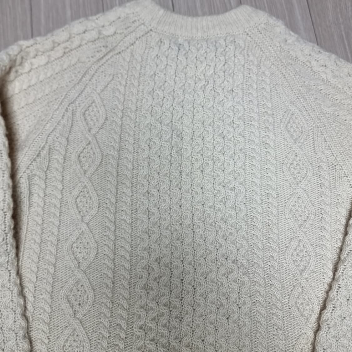 아이보리색 케이블 니트 스티브맥퀸 피셔맨 스웨터(105) 상품이미지4
