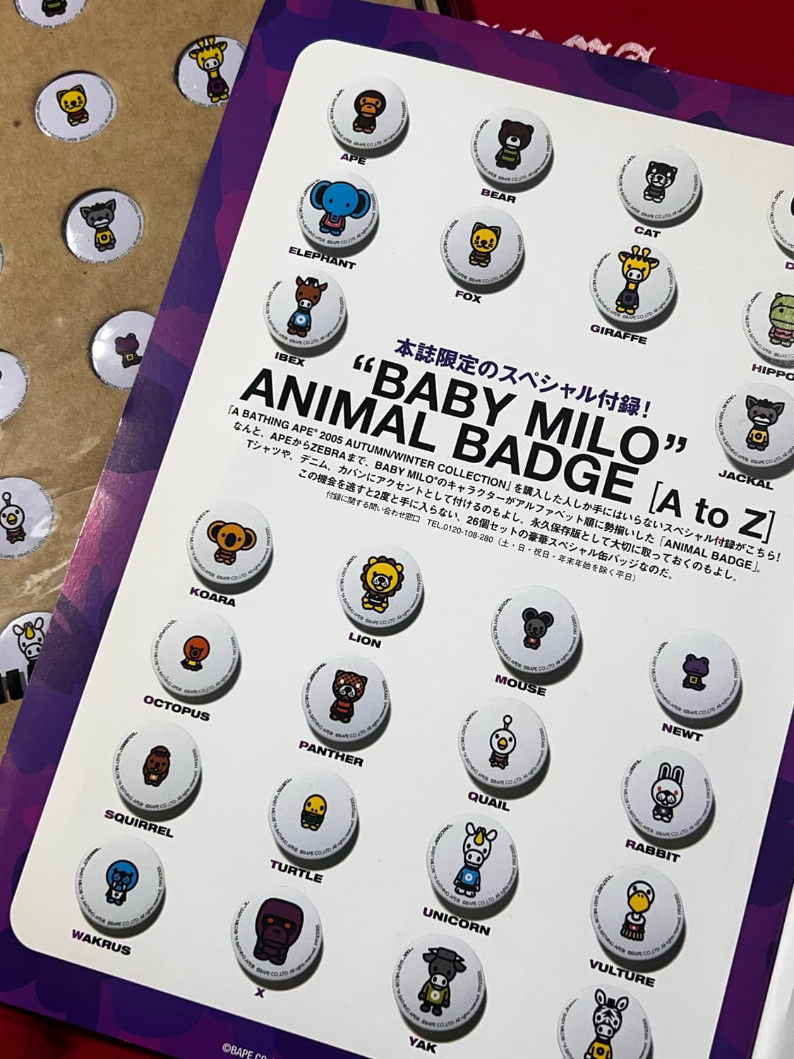 Baby Milo Animal Badge 2005 A to Z 상품이미지4