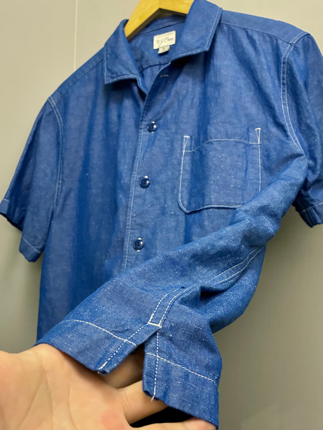 (L/103)J.Crew 제이크루 3포켓 샴브레이 데님 워크셔츠 블루 상품이미지7
