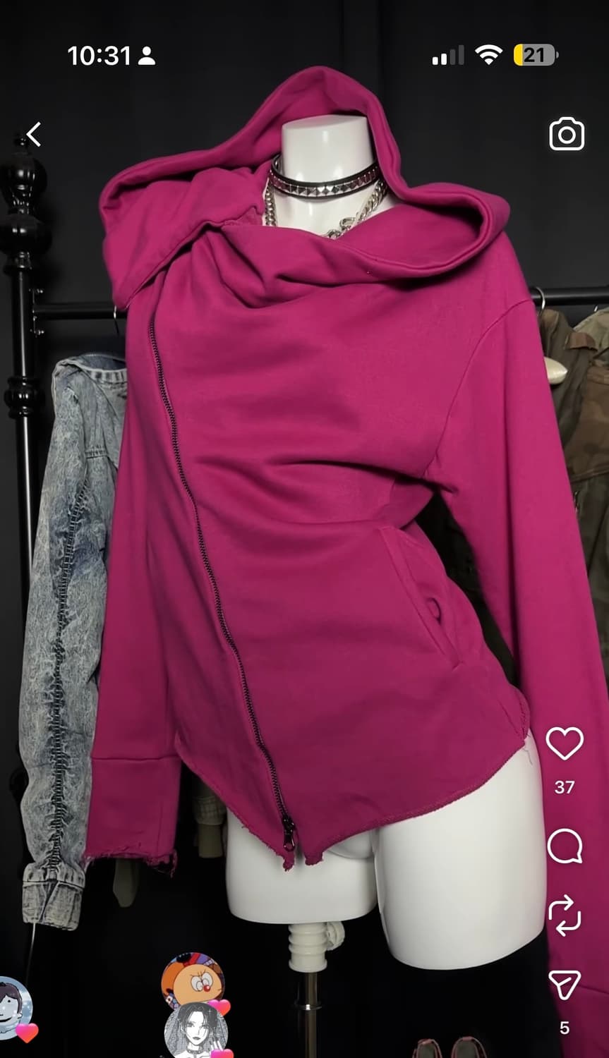 택포 릭맛 릭깔 후드집업 후드 갸루 펑크 와투케 y2k 릭오웬스깔 큐빈 상품이미지3