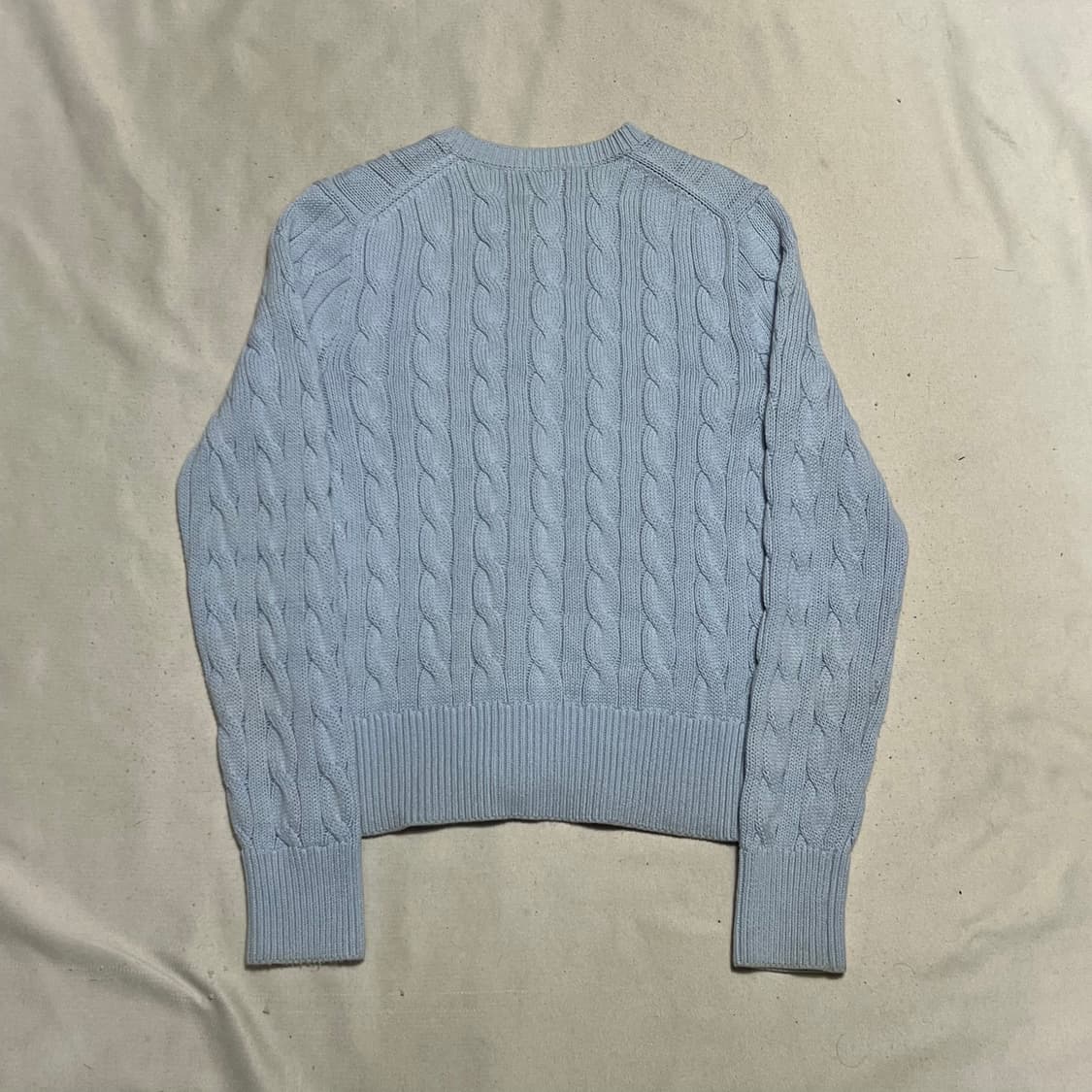 S 폴로랄프로렌 여성용 스카이블루 케이블 가디건 상품이미지3