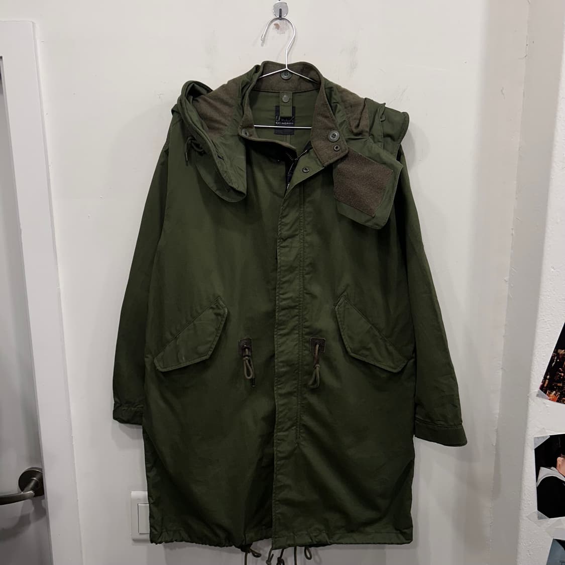 카이아크만 레더패치 후드 롱야상 개파카 상품이미지2