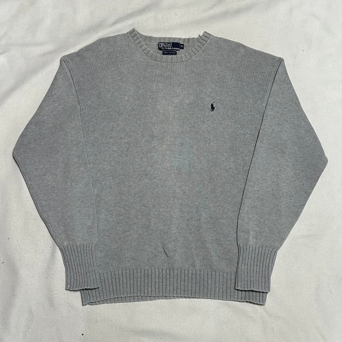95 폴로랄프로렌 코튼 라운드넥 그레이 니트 상품이미지2