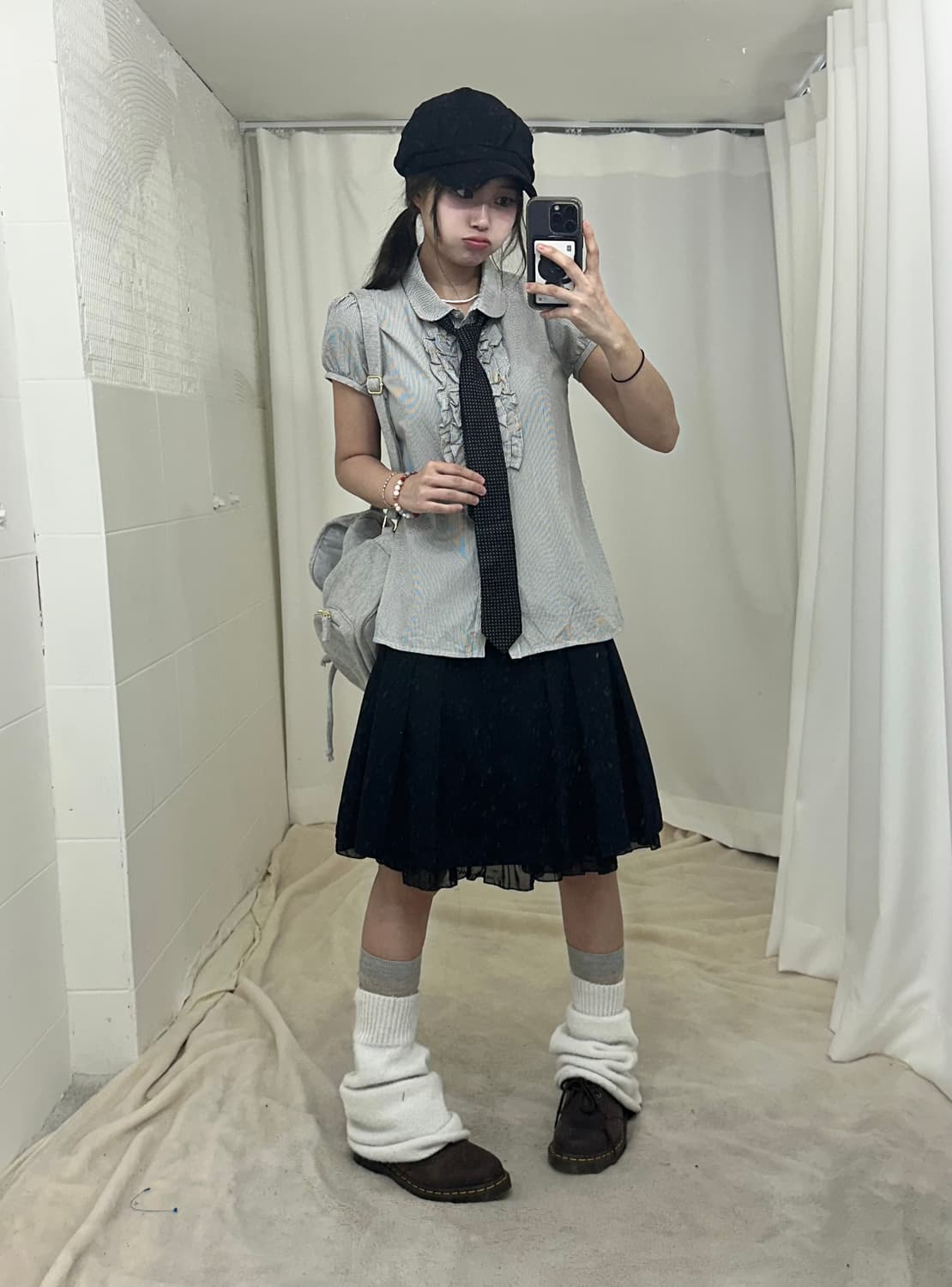 빈티지 니혼진 프레피 무채색 코디세트 상품이미지2