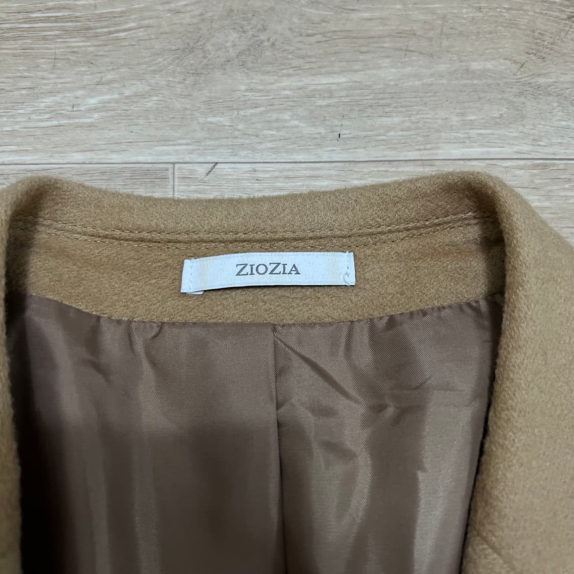 지오지아 슬림핏 캐시미어 싱글 롱코트 [베이지] M/95 상품이미지4