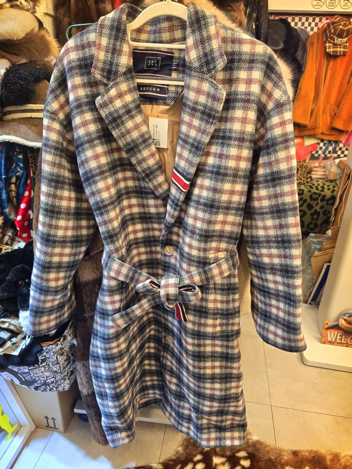 로맨틱 크라운(Romantic Crown)체크 울코트 상품이미지10