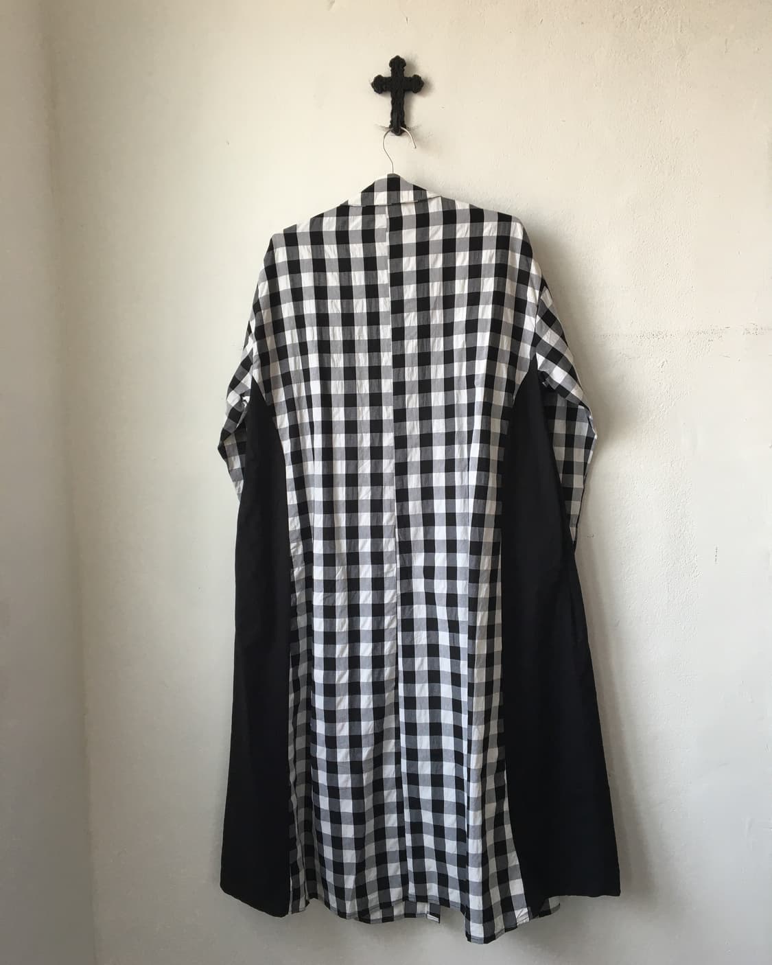 Flare line point check pattern shirt lon 상품이미지3