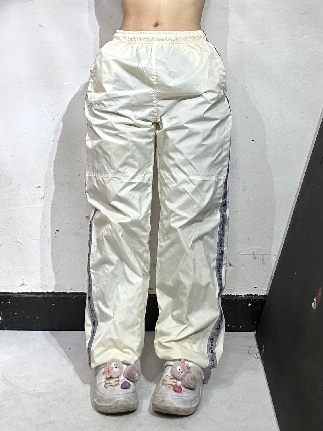 피코 옐로우 스트릿 그레이 사이드 라인 와이드 트랙 팬츠 추리닝 바지 M 상품이미지2