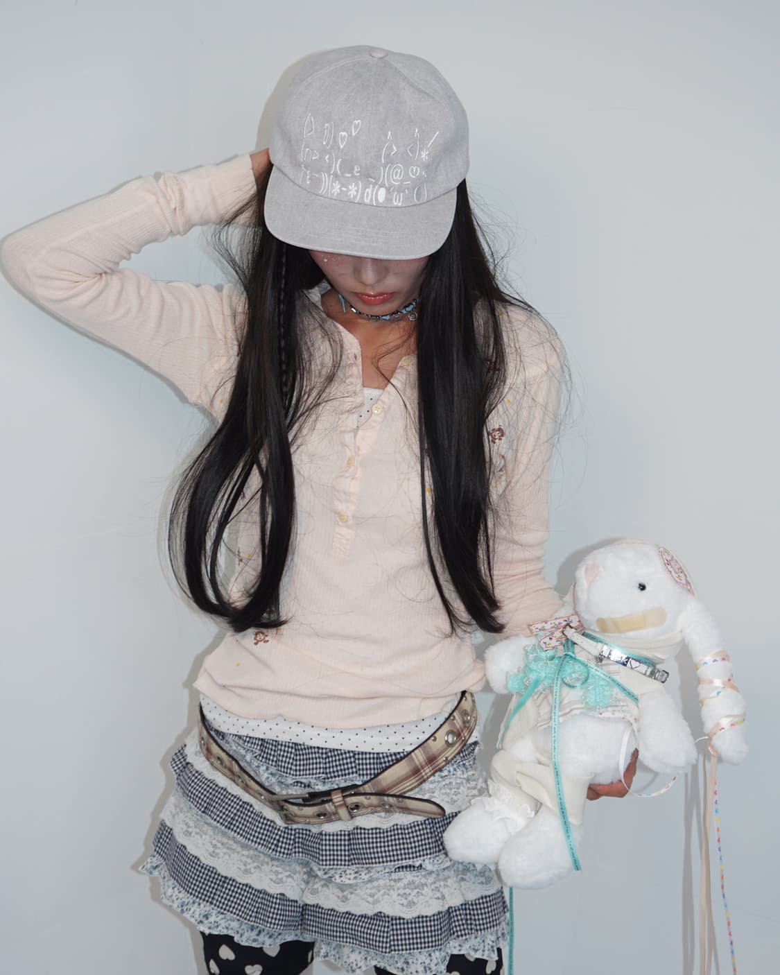 404 FACED FOUND CAP [vintage grey] 상품이미지4
