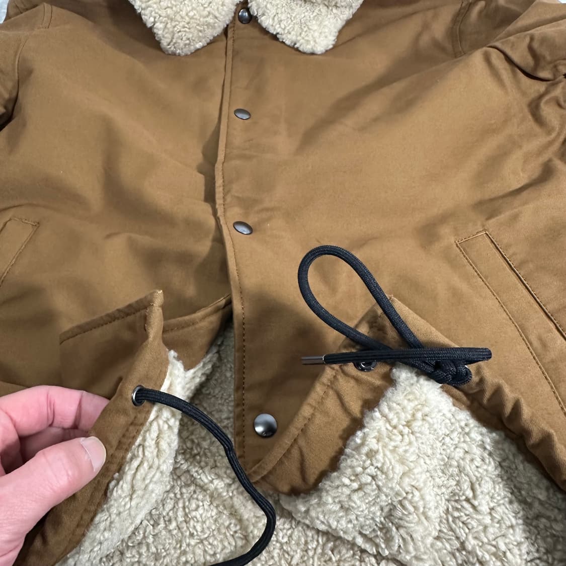 100 자라 브라운 누빔 양털 코치자켓 상품이미지3